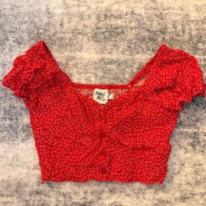 Princess Polly - red scrunch sleeve top🎈